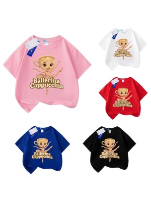 Maglia Brainrot T-shirt Manica Corta Cotone Ballerina Cappuccina Meme BRAINROT03